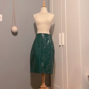 House of CB ‘Rodell' Evergreen Patent Vegan Leather Pencil Skirt